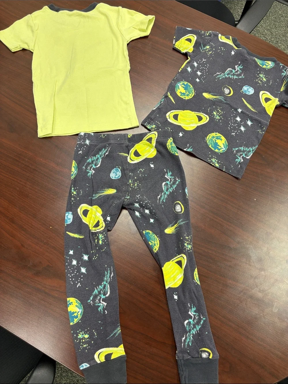 Carter's Black Space-Print Leggings with Yellow Planets